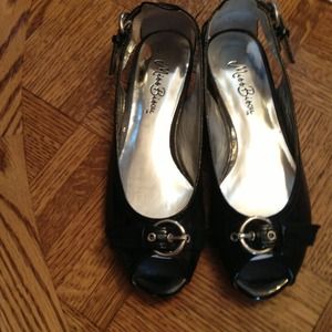 Black patent leather shoes