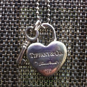 Tiffany & Co. Heart and Key Chain Necklace