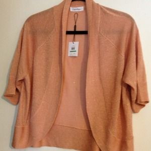 Calvin Klein Metallic Shrug NWT Rose Gold L