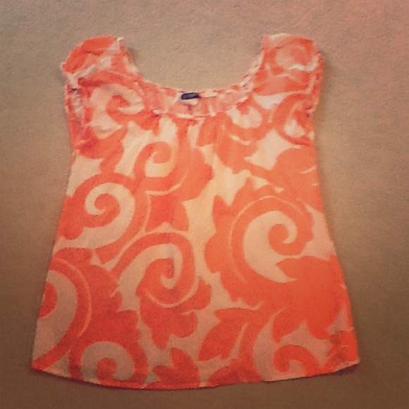 Orange & white swirl J. crew top
