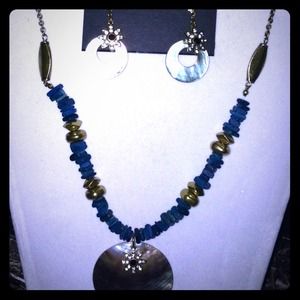 Malibu Blue Necklace with matching Earrings