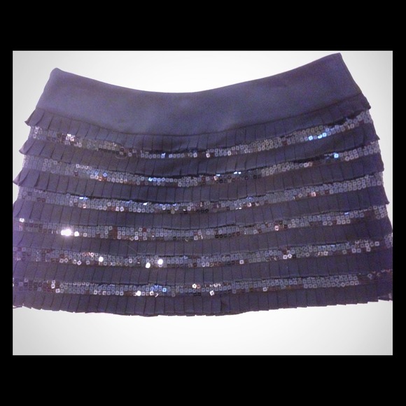 Bebe Black Mini Skirt, Sequin