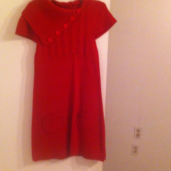 Red sweater dress