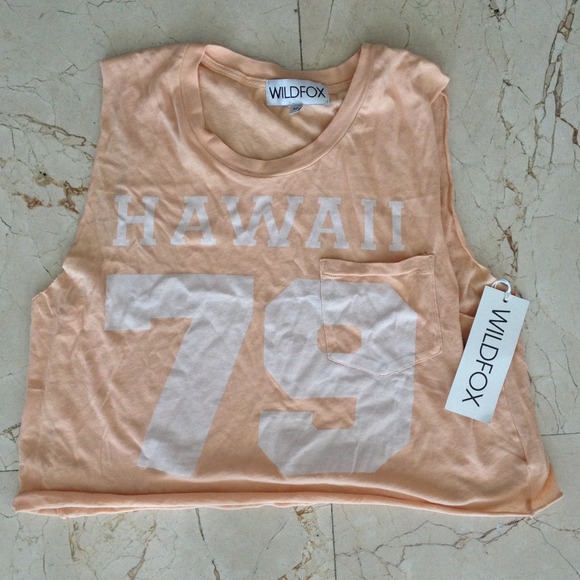 BUNDLE WILDFOX cropped muscle tee & anchor tee (2)