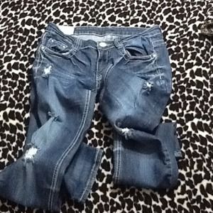 A pair of machine jeans