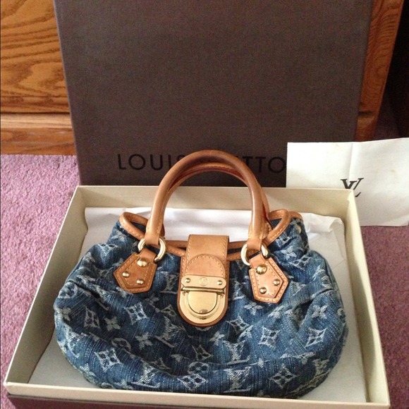 Authentic lv denim mini bag