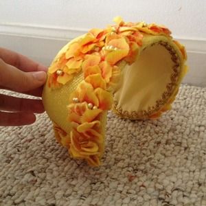 Vintage straw and flower hat