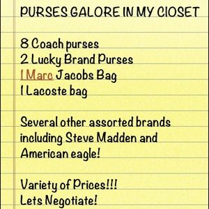TONS OF BAGS! ALL PRICES!