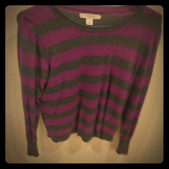 Grey and Purple striped sweater