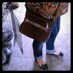 Brown cross body purse