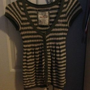 Green and cream striped shirt