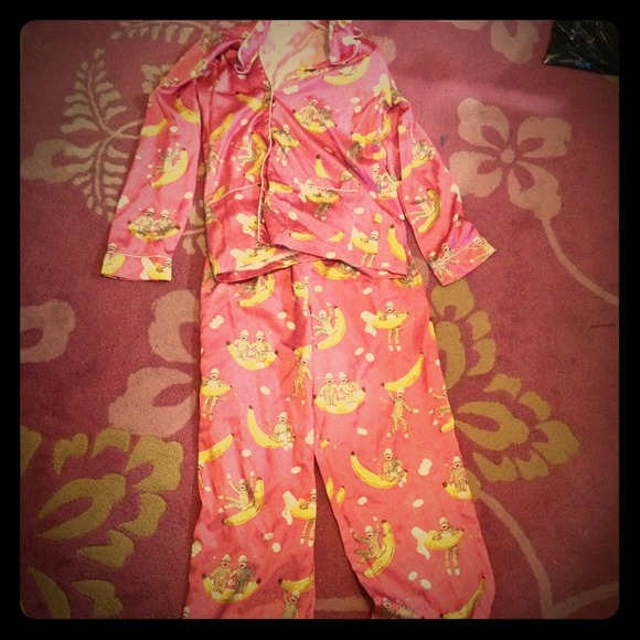 Sock monkey silk PJs