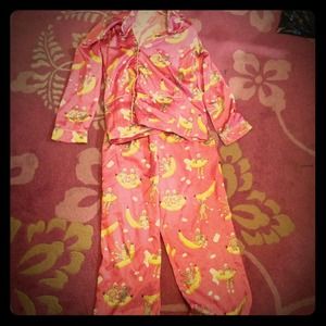 Sock monkey silk PJs