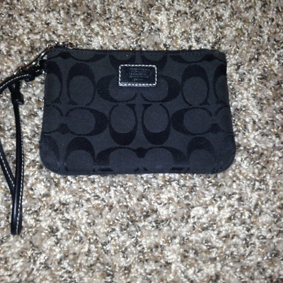Coach black wristlet