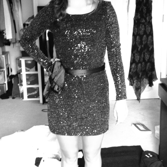 Black sequin dress