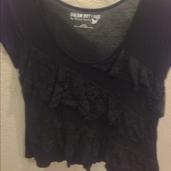 Black TShirt with lace detail
