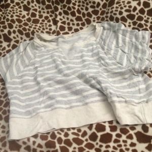 Grey/cream heavy crop top