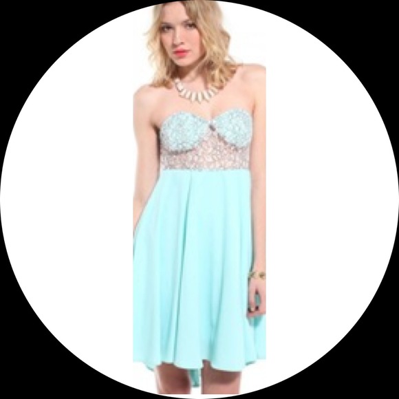 🚫SOLD🚫 Lace Bust Turquoise Dress