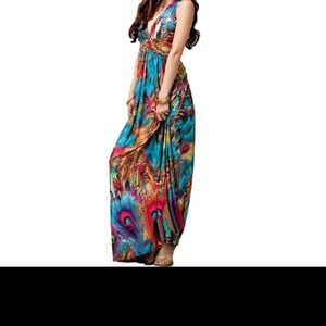 Peacock maxi dress @spaceysusyq