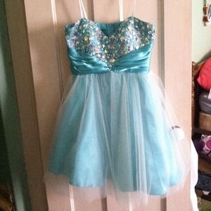 Sea foam coloured dress