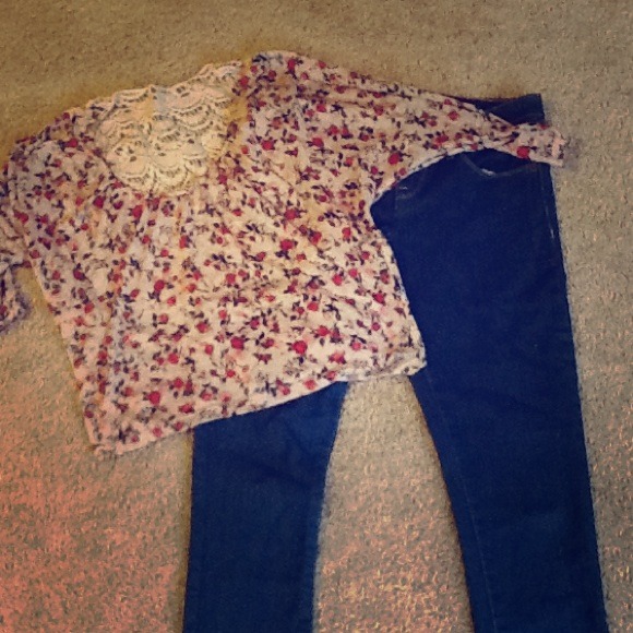Charlotte Russe Floral Top w/ Forever 21 Jeans
