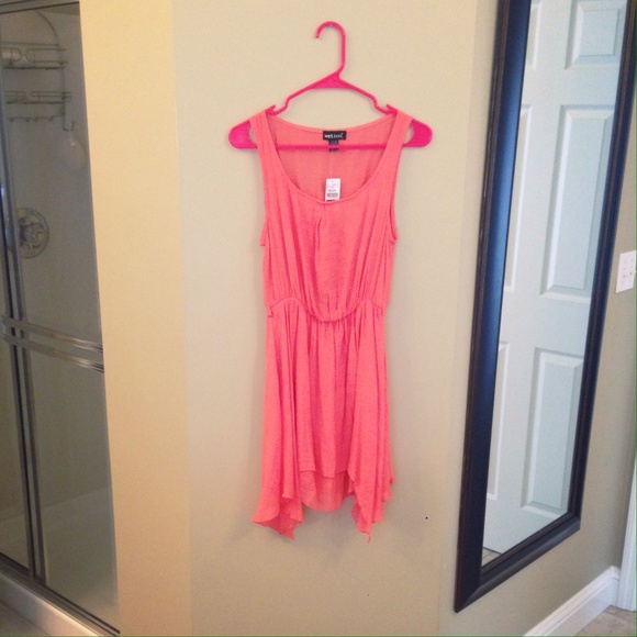 Dresses & Skirts - Coral asymmetrical dress