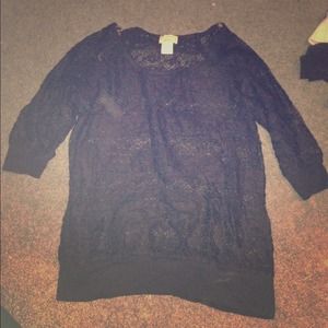 Make an offer👍See through 3/4 length black shirt