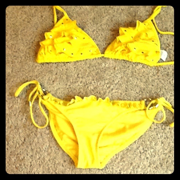 Yellow Ruffle Bikini