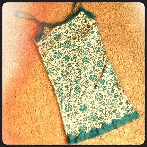 Teal Damask Tank Top