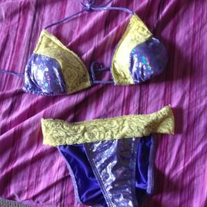 Purple sequin bikini