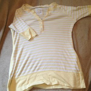 Yellow and white striped shirt