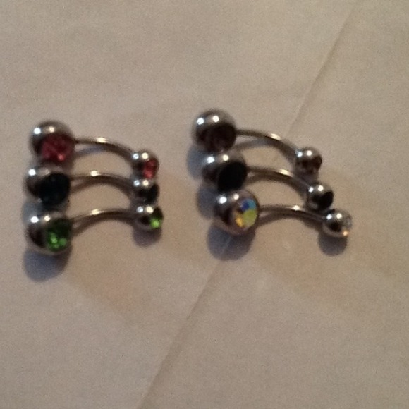 Surgical steal belly button rings; 6