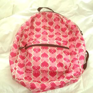 Dickies pink heart patterned backpack