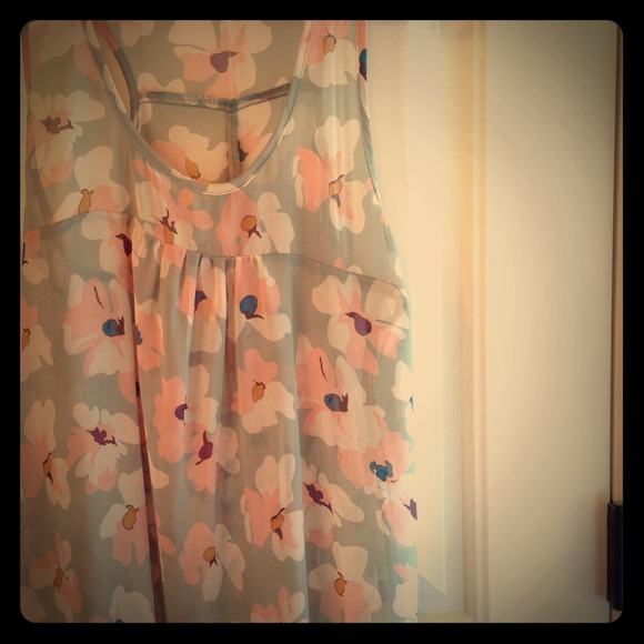 ❌SOLD❌Boutique Sheer Flower Print Blouse