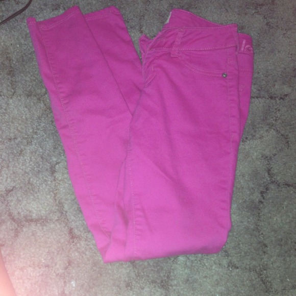 Hot pink skinny jeggings/ red and teal bundle!