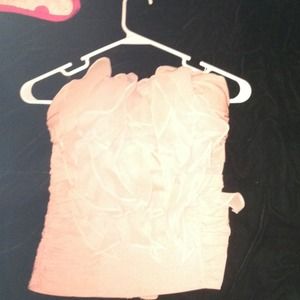 Strapless Peach Ruffled Top