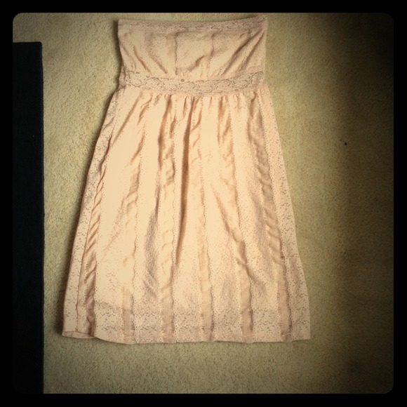 Strapless lace dress