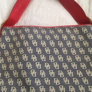 Dooney and Bourke denim and leather medium hobo