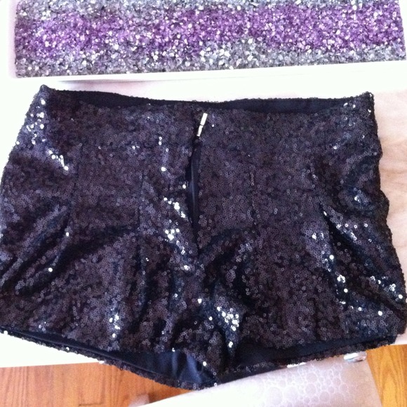 Sequin black shorts!