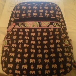 Black and pink elephant verabradley backpack