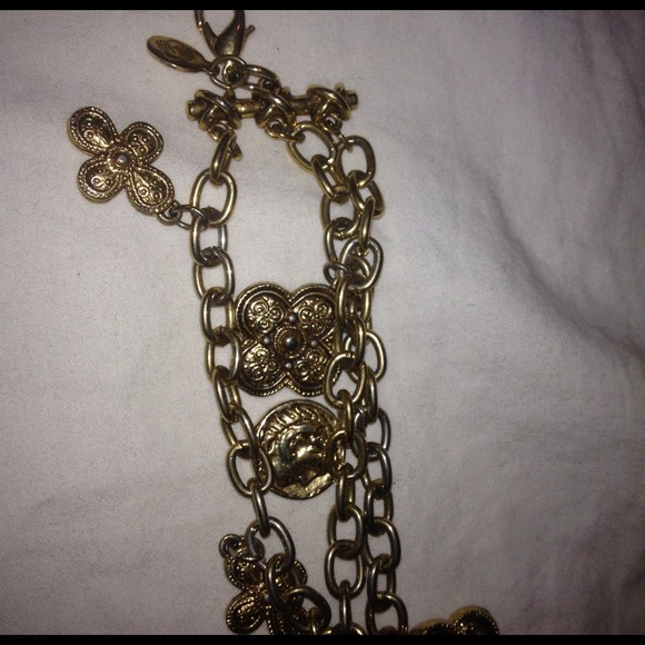 Gold charm bracelet