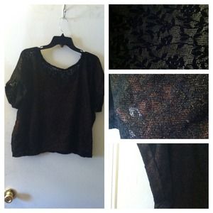 Black Shimery Lace Top