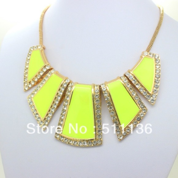 Yellow with diamonds Necklace