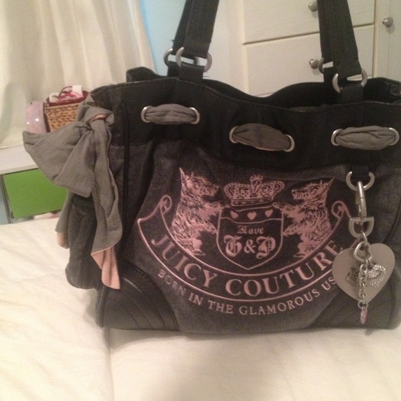 Gray black and pink juicy couture purse