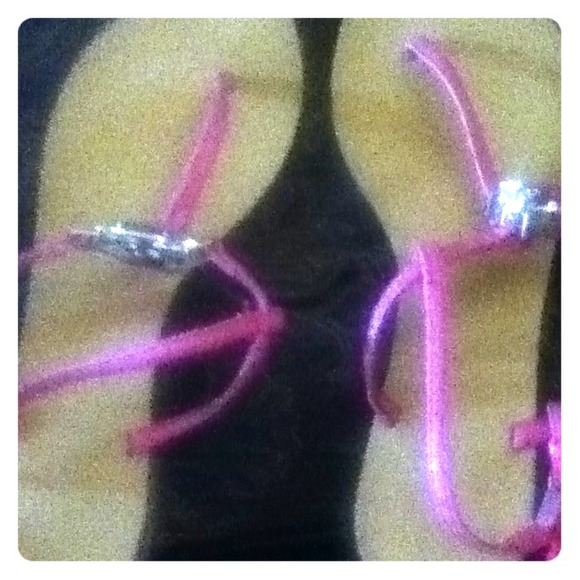 sandals with a pink lace price negotiable