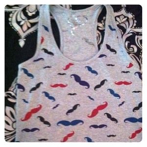Mustache tank top!