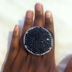Oversized round crystal ring