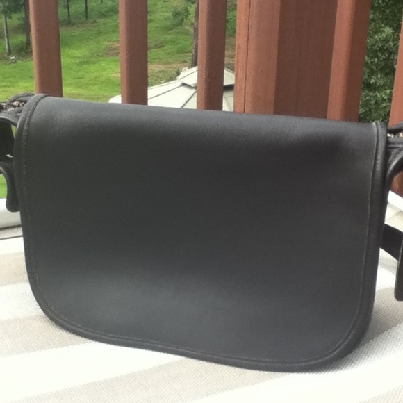 ***REDUCED***Vintage All black leather coach bag
