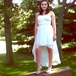 Strapless White dress!!