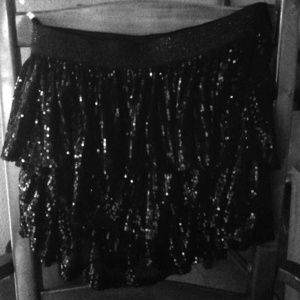 Ruffles Sequined Skirt